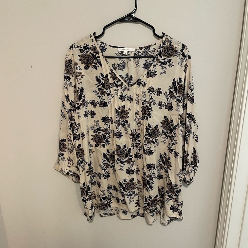 Cream Colored Floral Top